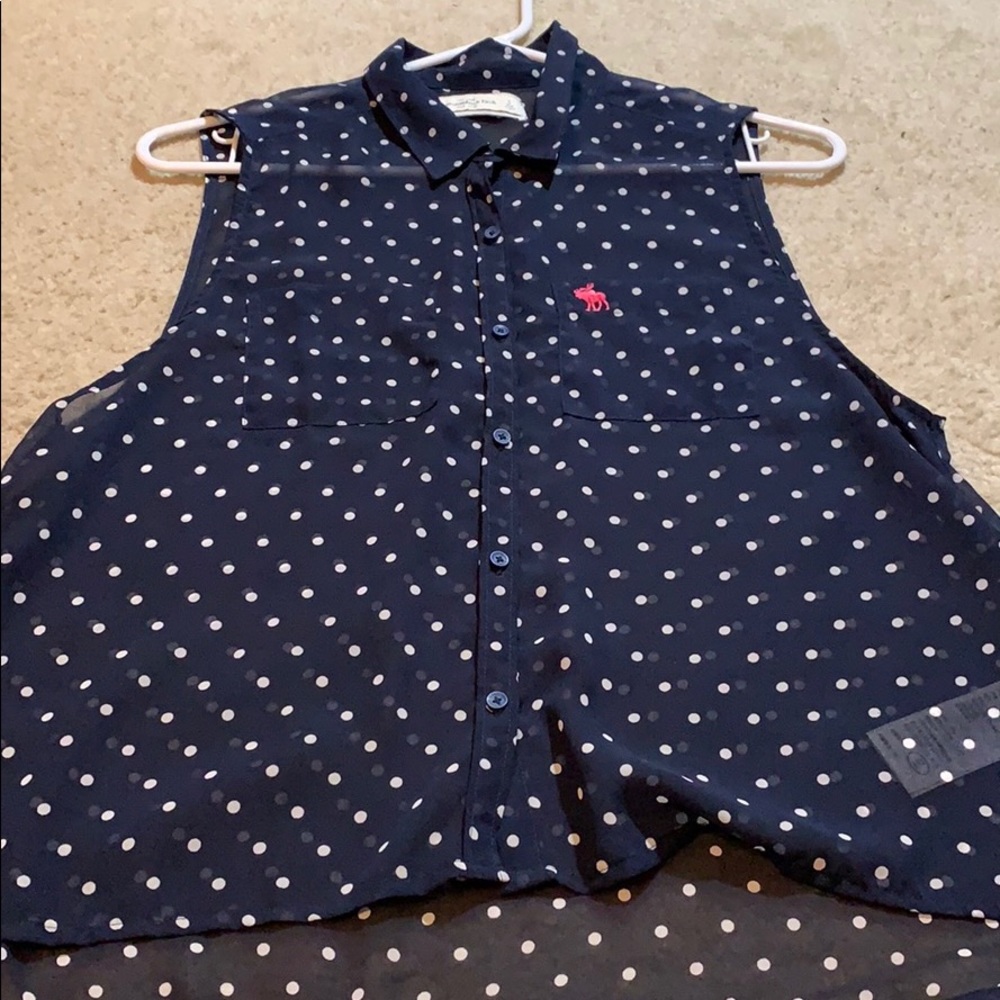 Polka dot button up tank